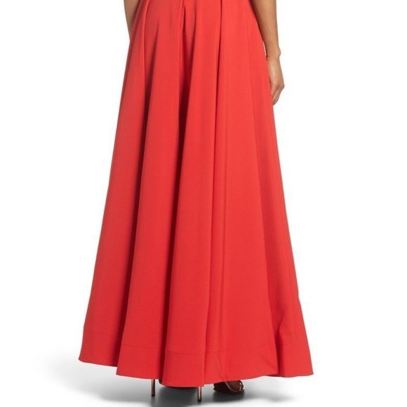 MAC DUGGAL BEADEd WAIST RED BALL-GOWN sz 12 - Picture 6 of 9